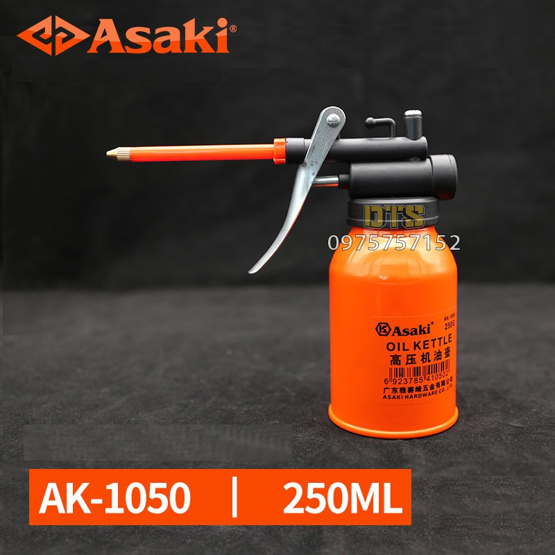 Bình châm nhớt kim loại ống cứng Asaki AK-1050, vịt dầu kim loại cho máy móc cơ khí (Bình châm dầu nhớt sắt)
