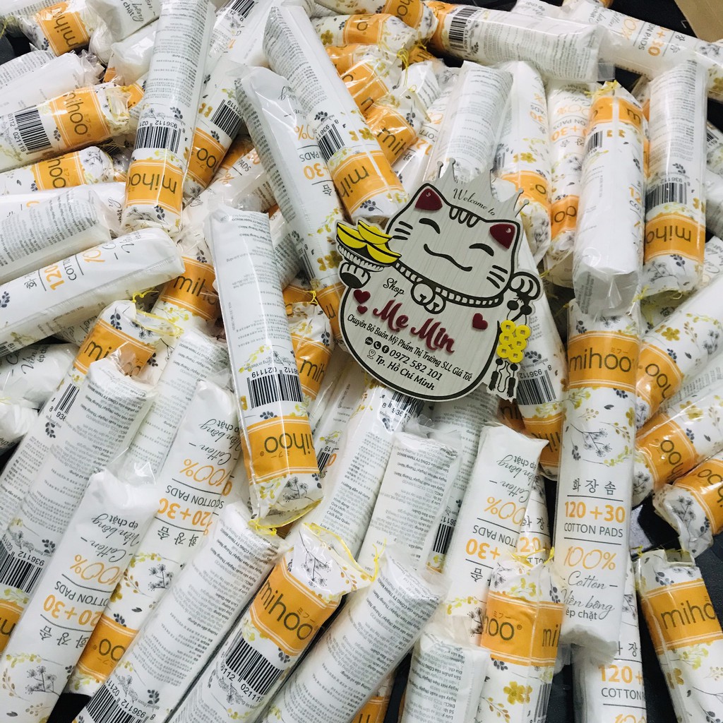 Bông Tẩy Trang Mihoo Cotton 150 Miếng 200 Miếng