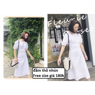 [HÌNH THẬT] VÁY TRẮNG VẢI XÔ TINH KHÔI