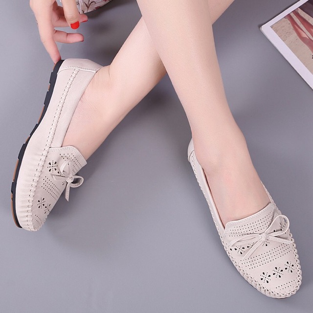 HÀNG CÓ SẴN (Size 40➡️42)_ Giày Lười Phối Nơ Siêu Mềm BIG SIZE | BigBuy360 - bigbuy360.vn