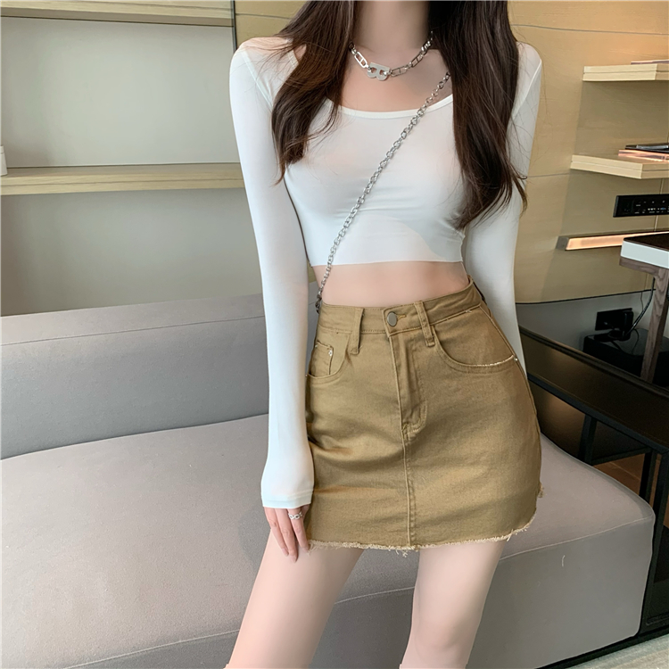 chân váy jean Nữ Lưng Cao Ôm Dáng Phong Cách Hàn Quốc | BigBuy360 - bigbuy360.vn
