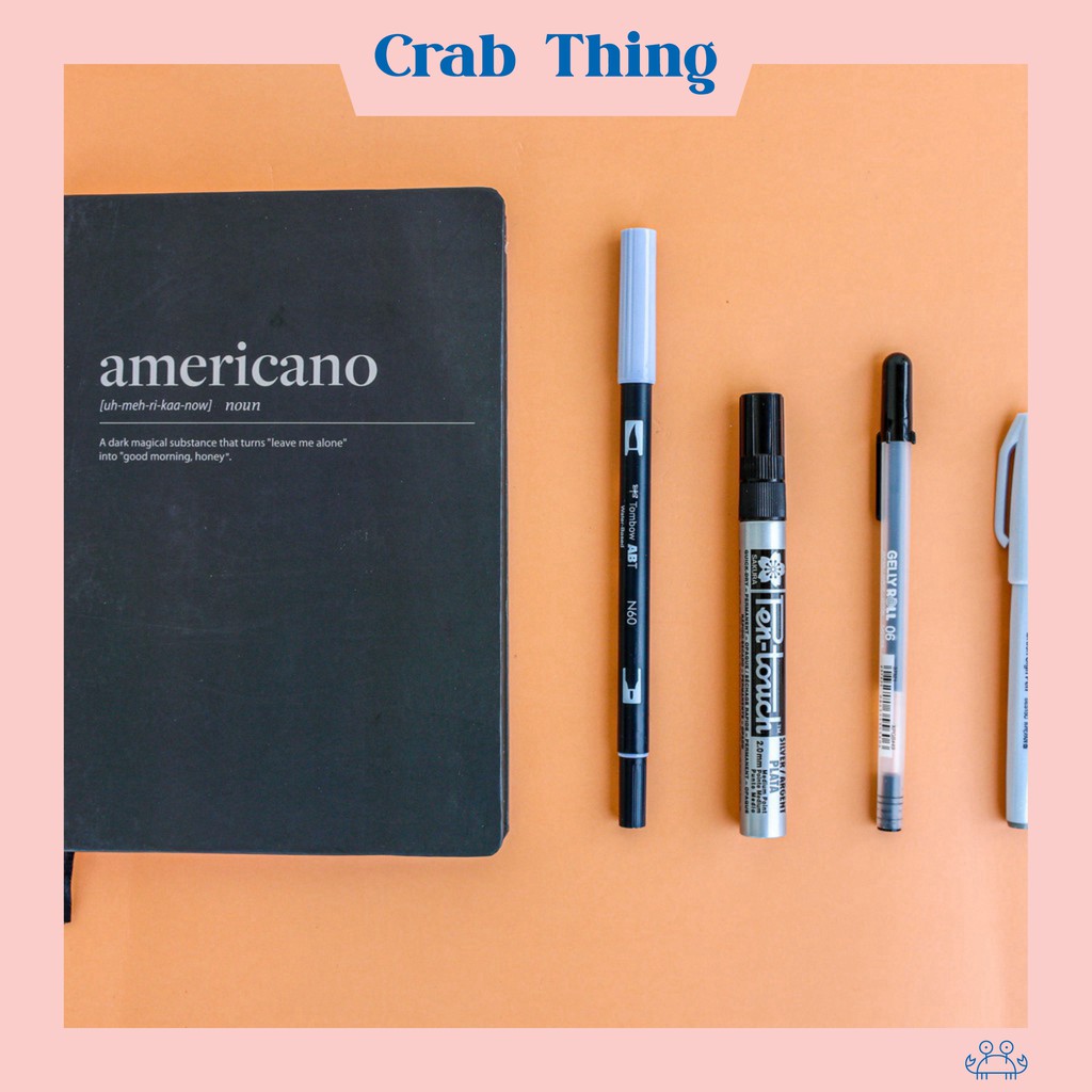Crabthing Calligraphy Combo sổ tay và bút cho người mới bắt đầu - Grey