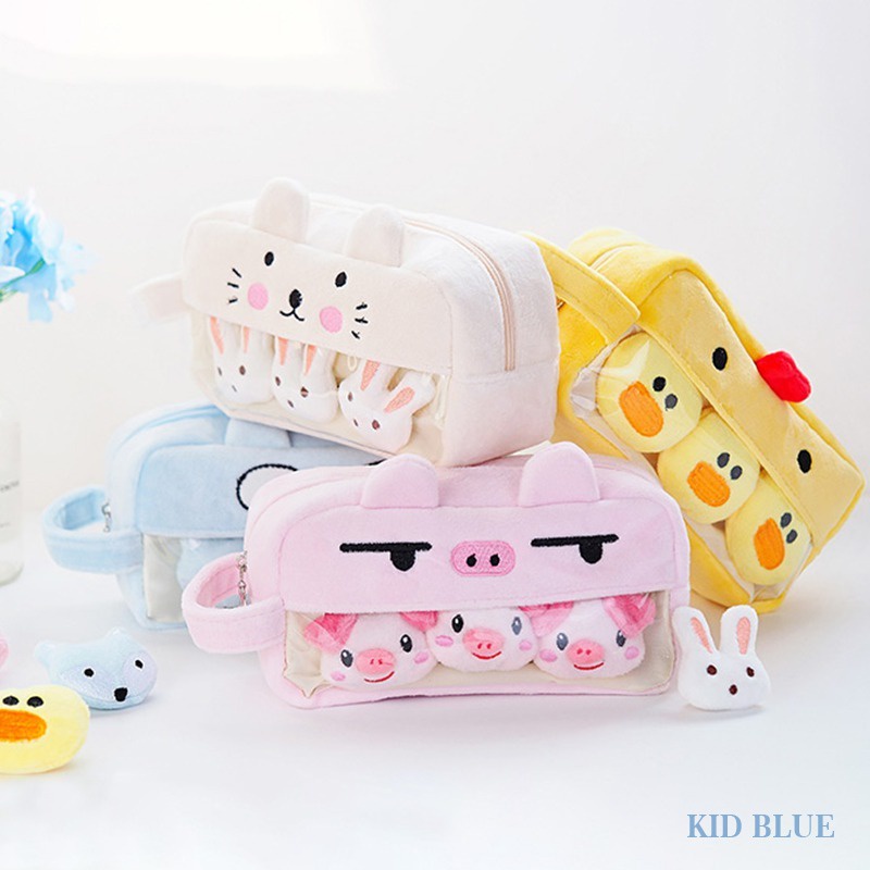 Túi Đựng Bút Cỡ Lớn Phối Lông Kiểu Dáng Dễ Thương Sáng Tạo Cho Nữ