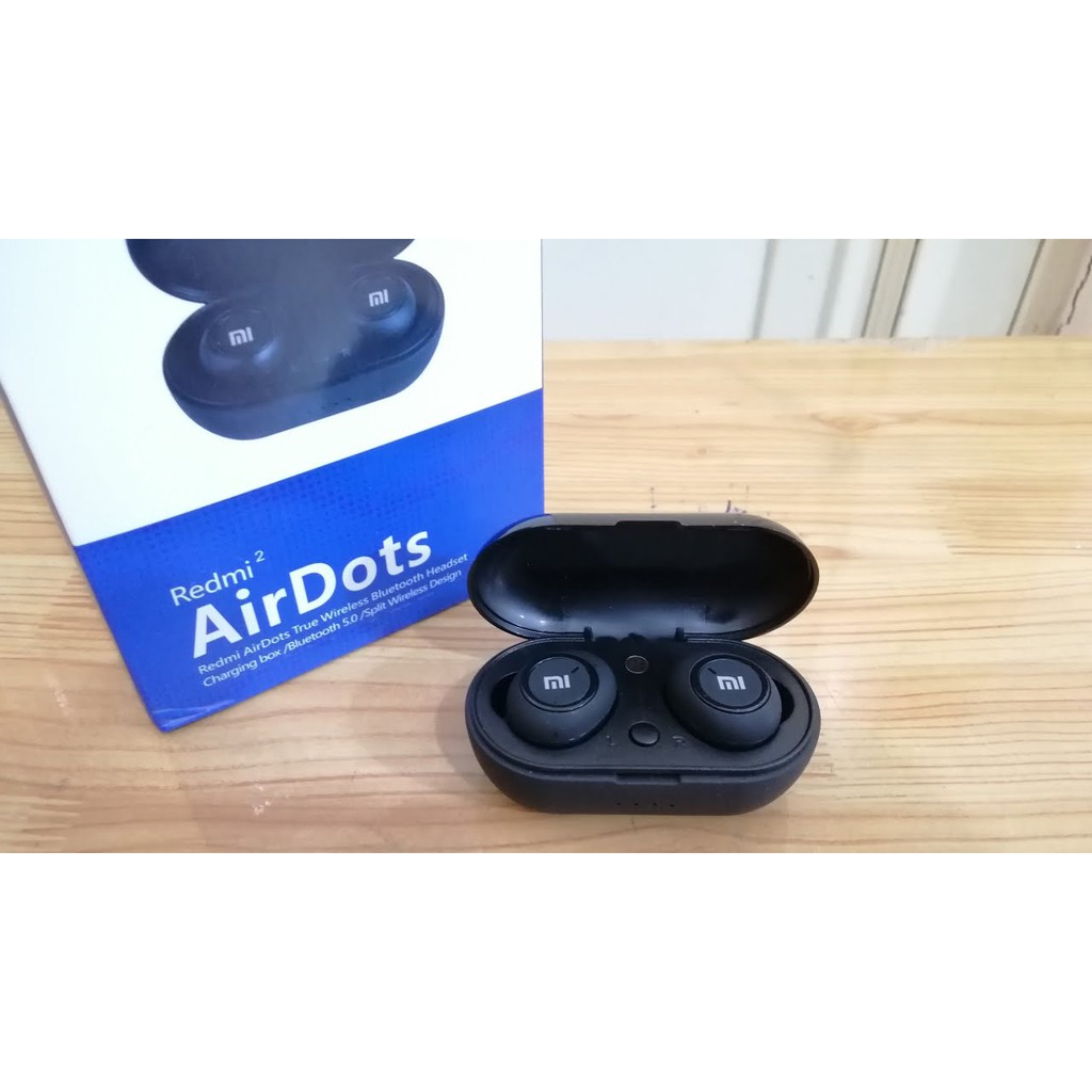 Tai Nghe Bluetooth AirDots Redmi2 Đen True Wireless Công Nghệ 5.0 Kèm Đốc Sạc ,Cảm Biến Tự Động Kết Nối