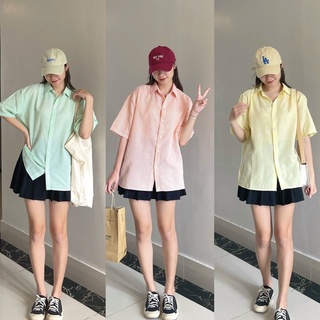 Áo sơ mi kẻ sọc cộc tay chất xốp - Áo sơ mi nữ kẻ chất đẹp