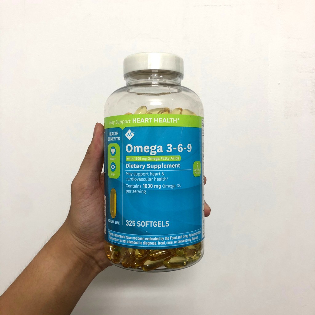 Viên uống Member's Mark Omega 3-6-9 Supports Heart Health 325 viên của Mỹ