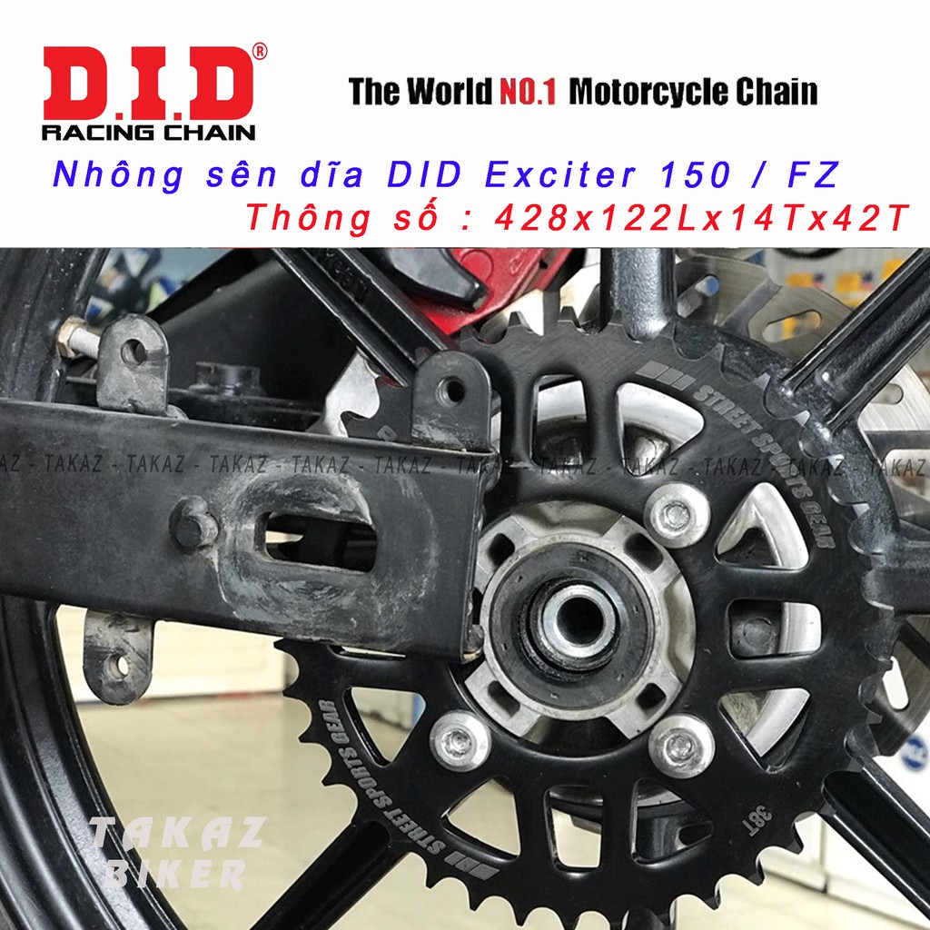 Sên nhông đĩa DID Yamaha FZ 150 - Exciter 150 - sên đen HDS 10 ly Thái Lan B1 mã sp