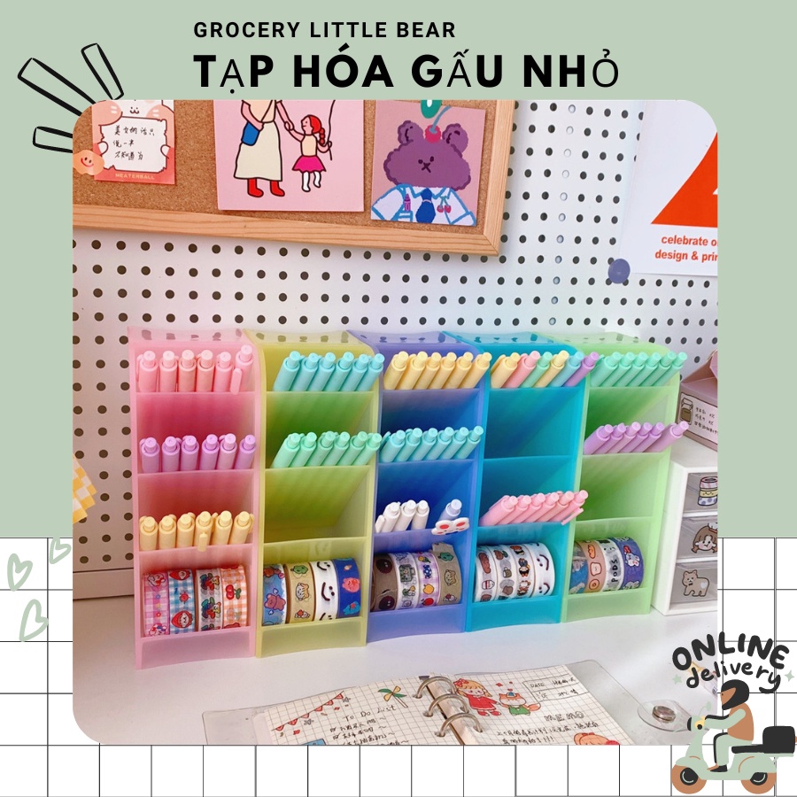 Ống cắm bút, kệ bút 4 ngăn size to siêu đẹp