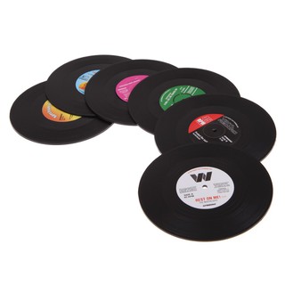 6Pcs Useful vinyl Coaster Cup Drinks Holder Mat Tableware