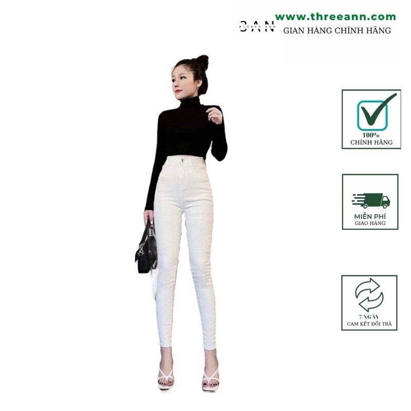 Quần Jeans Nữ 3AN Ôm Dáng Lưng Cao