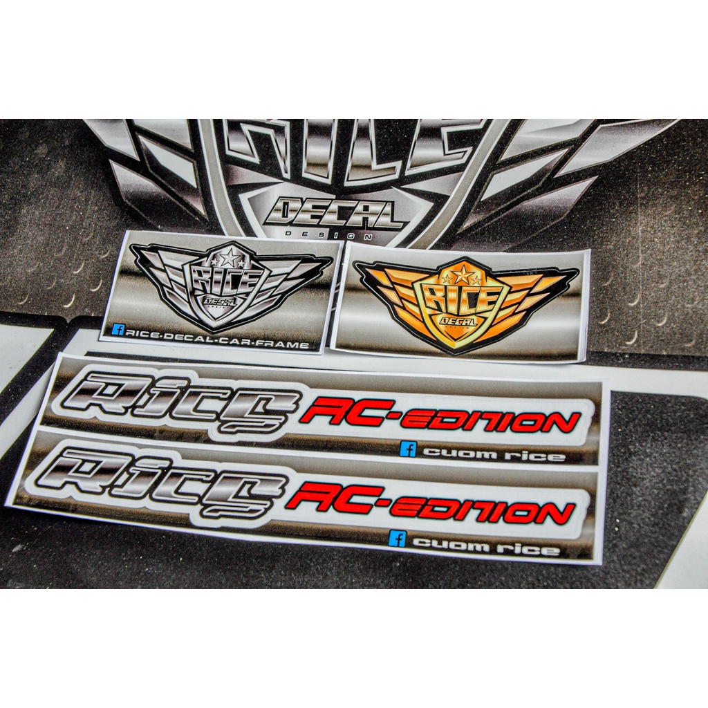 Tem Dán Phuôc Rice RC edition + Rice Disk Brake dàn cho phuộc màu sơn bạc