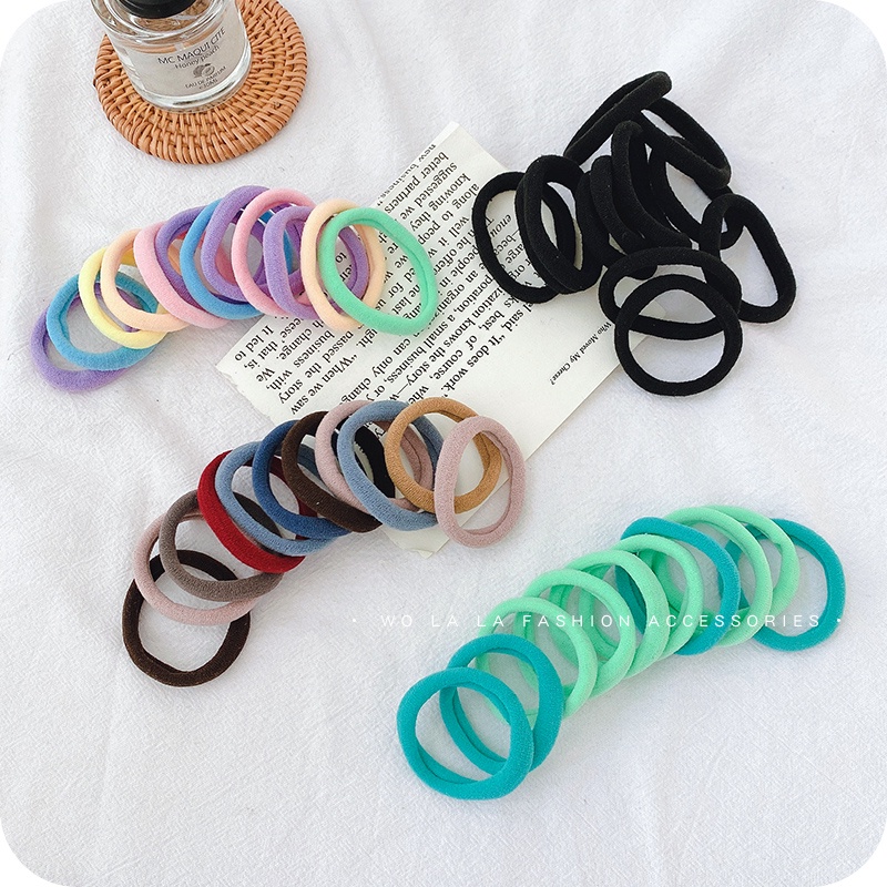 50 Dây buộc tóc cao su đơn giản không làm đau tóc phong cách Hàn Quốc