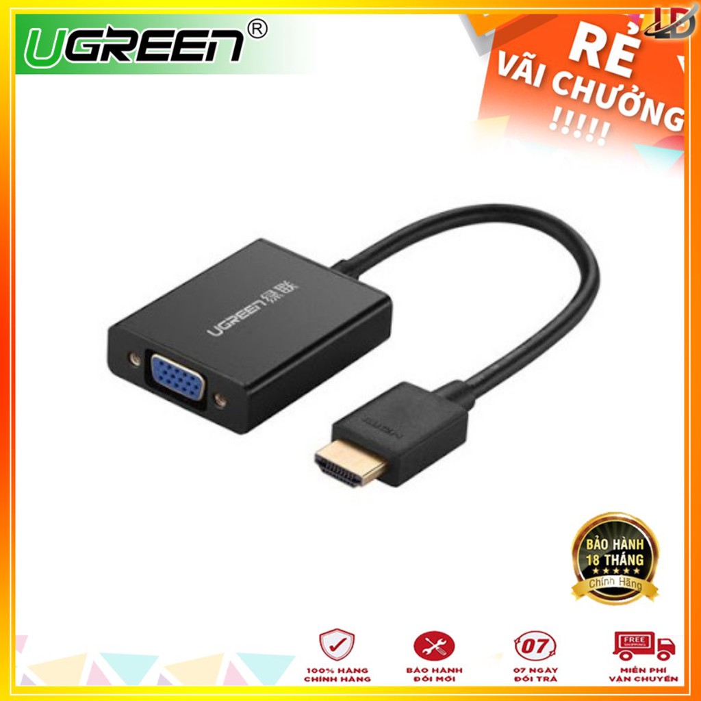 [Mã ELHACE giảm 4% đơn 300K] Cáp chuyển HDMI sang VGA cao cấp Ugreen 40233 (Đen)