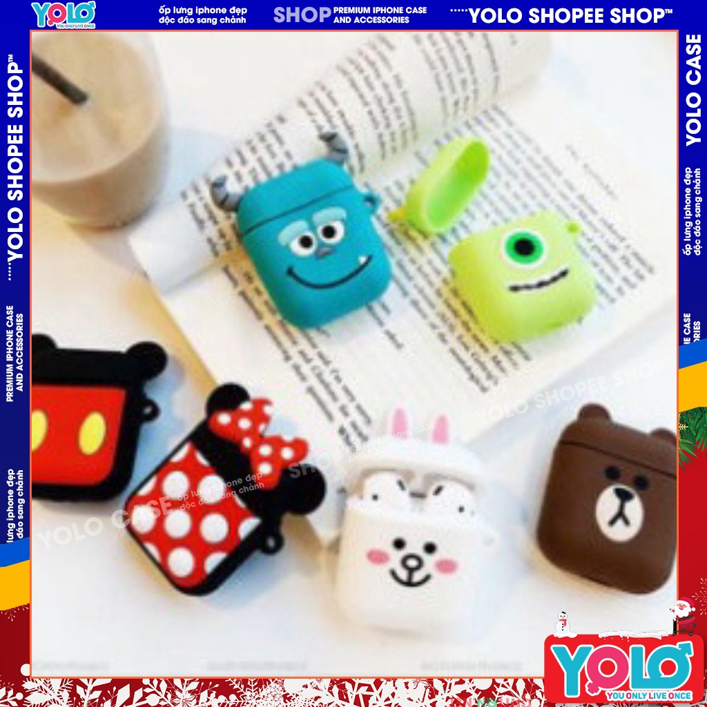 Case Vỏ Bao Bảo Vệ Airpod/2/Airpods/Pro/i12/tws ốp tai nghe bluetooth không dây nhiều hình dễ thương cute rẻ nhất batman