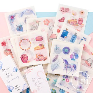 [Order] Sticker hộp 100 tờ theo chủ đề (hộp vuông)