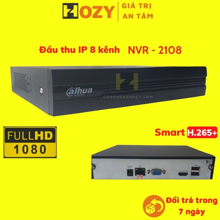 [Mã ELHAMS5 giảm 6% đơn 300K] Đầu thu camera IP 4.0 mpx NVR 8 kênh Dahua 4108HS hình ảnh 2K hàng nhập khẩu