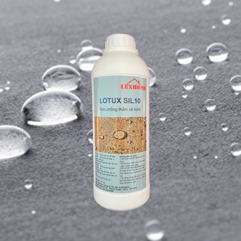 Sơn chống thấm đa vật liệu siêu thẩm thấu, tạo hiệu ứng lá sen LOTUX SIL10, Khả năng chống thấm cao,