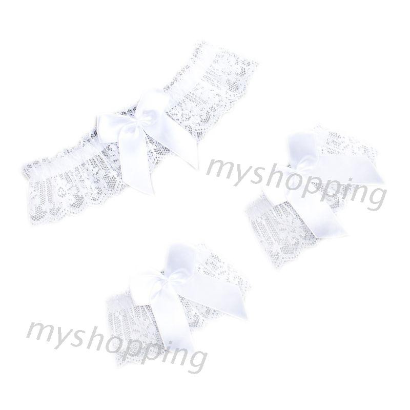 Bộ đai đeo đùi và 2 đai đeo cổ tay vải ren quyến rũ thời trang dành cho nữ