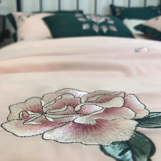 Set Lụa thêu Nụ Hoa Hồng cao cấp