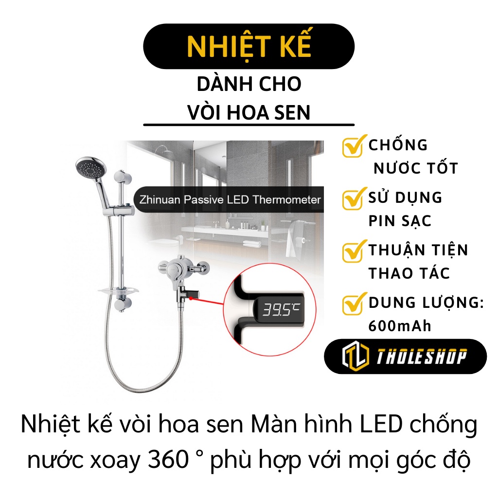 Nhiệt Kế Vòi Sen - Nhiệt Kế Kỹ Thuật Số Đo Nhiệt Độ Nước Tắm, Màn Hình Led 8813