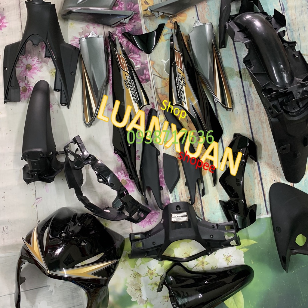 Bộ dàn áo xe WAVE S110 - RS110 màu ĐEN, nhựa ABS nguyên sinh