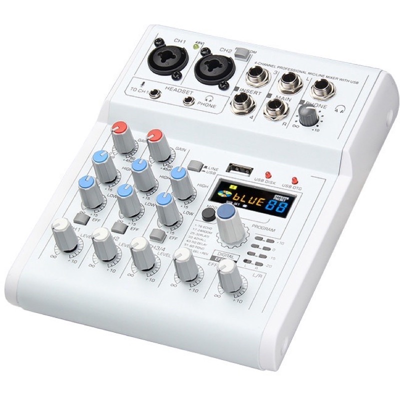 Mixer E4 hát livestream karaoke chuyên nghiệp dễ dàng kết hợp với Mic isk at100, k200,sm8b...