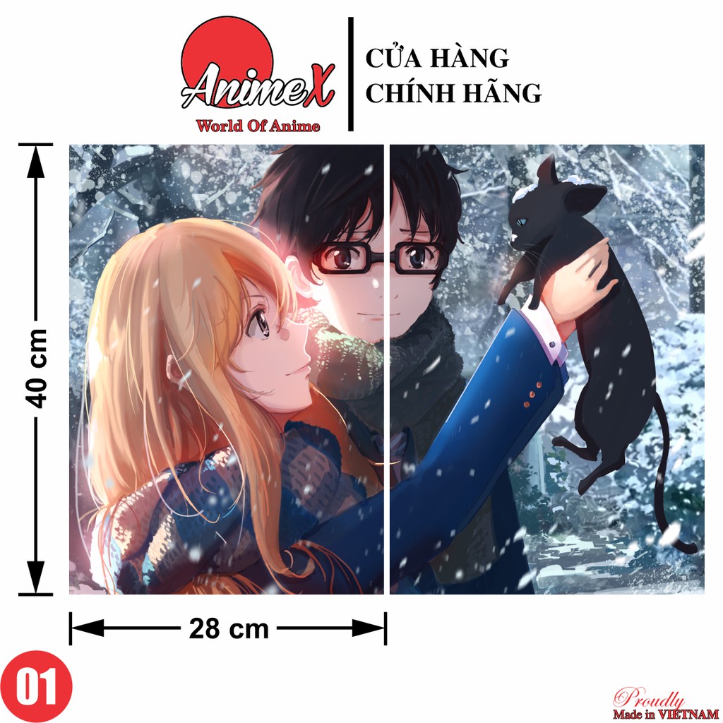 Combo 2 Tấm Poster Áp Phích A3 Anime Your Lie In April - Lời Nói Dối Tháng Tư - Shigatsu Wa Kimi No Uso By AnimeX