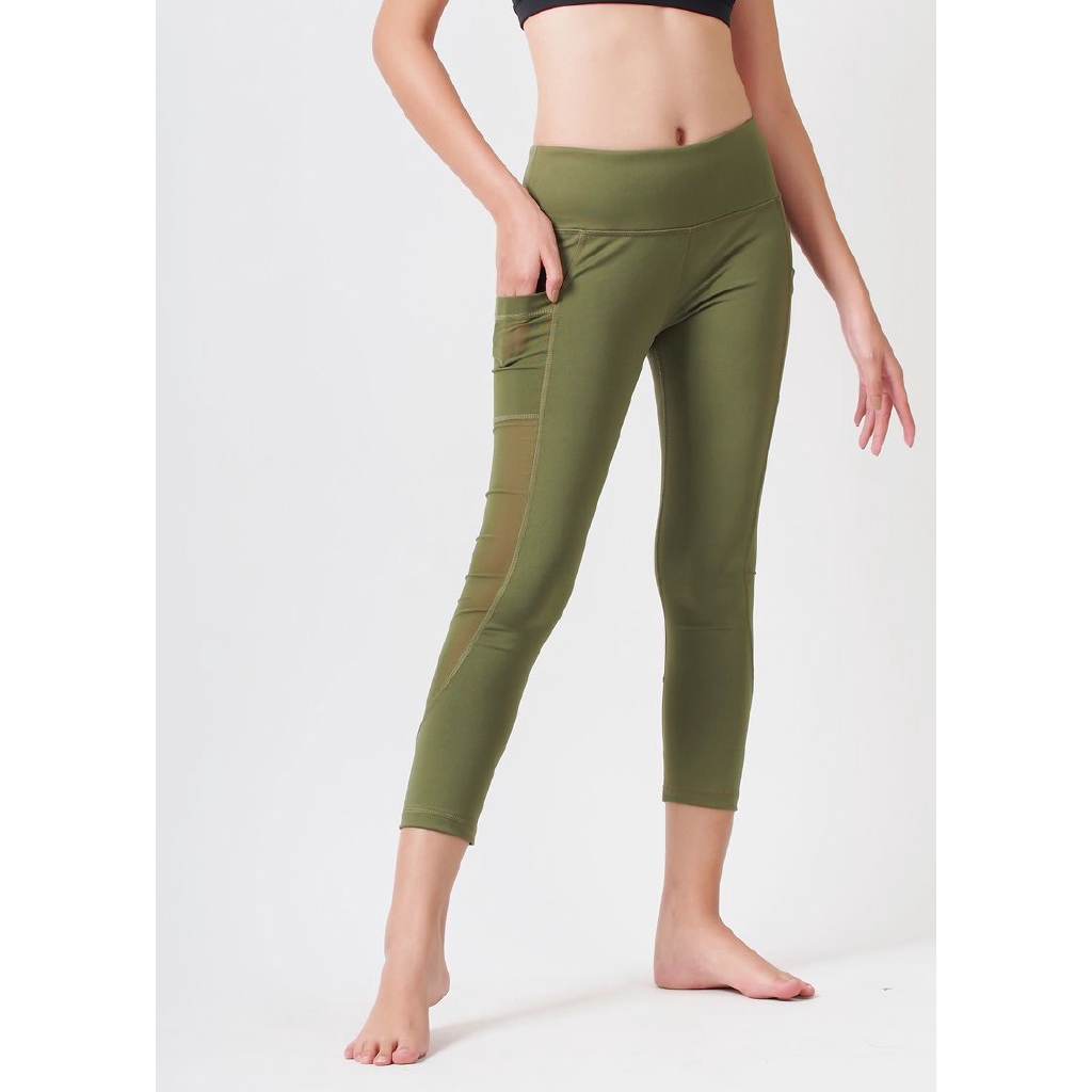 Legging lửng phối lưới túi hông