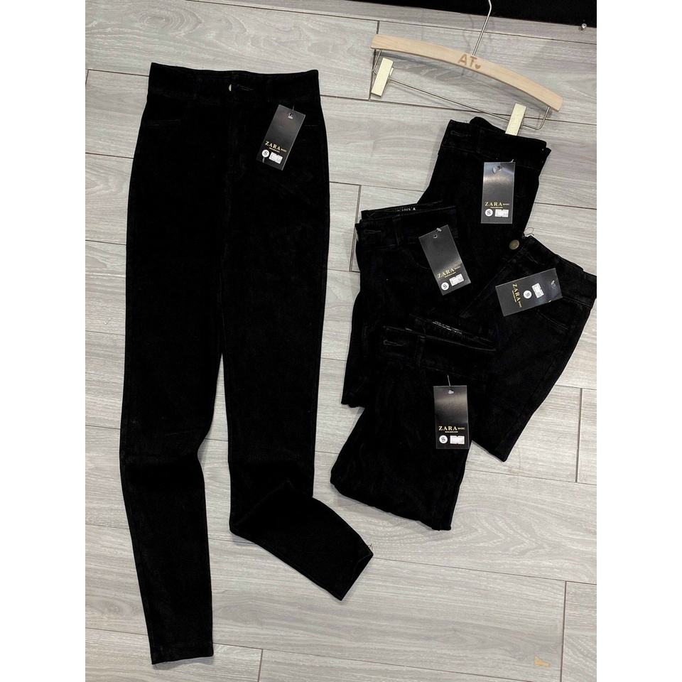 Quần Jeans Giấy Cạp Cao Siêu Hack Dáng Siêu Hot  màu đen Dành Cho Nữ Từ 38-60kg