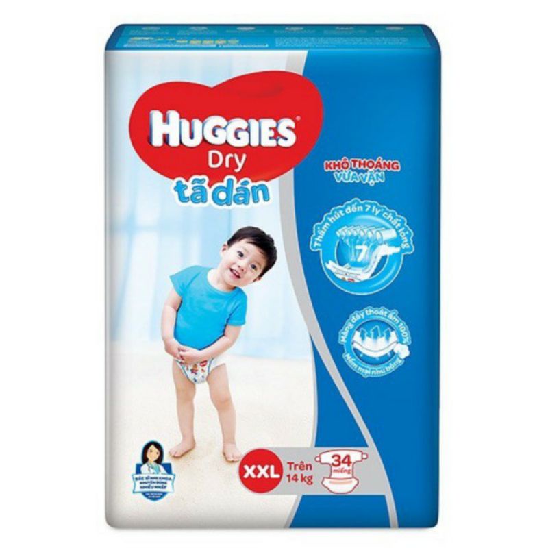 [Siêu Sock MUA 2 TẶNG 1] Bỉm Tã Dán Huggies XL38/ XXL34/ XXL56