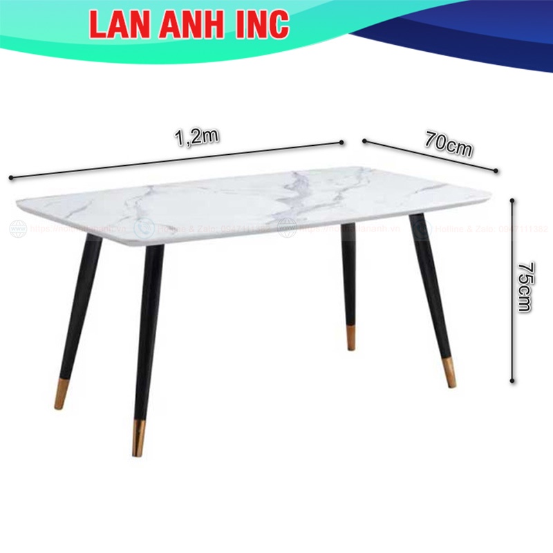 Bàn ăn mặt đá chân sắt đẹp hiện đại giá rẻ LAB04