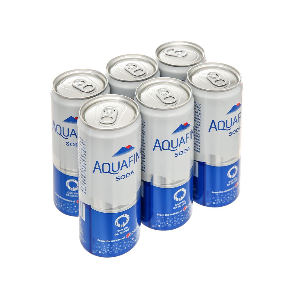 6 lon nước giải khát có ga Aquafina Soda 320ml