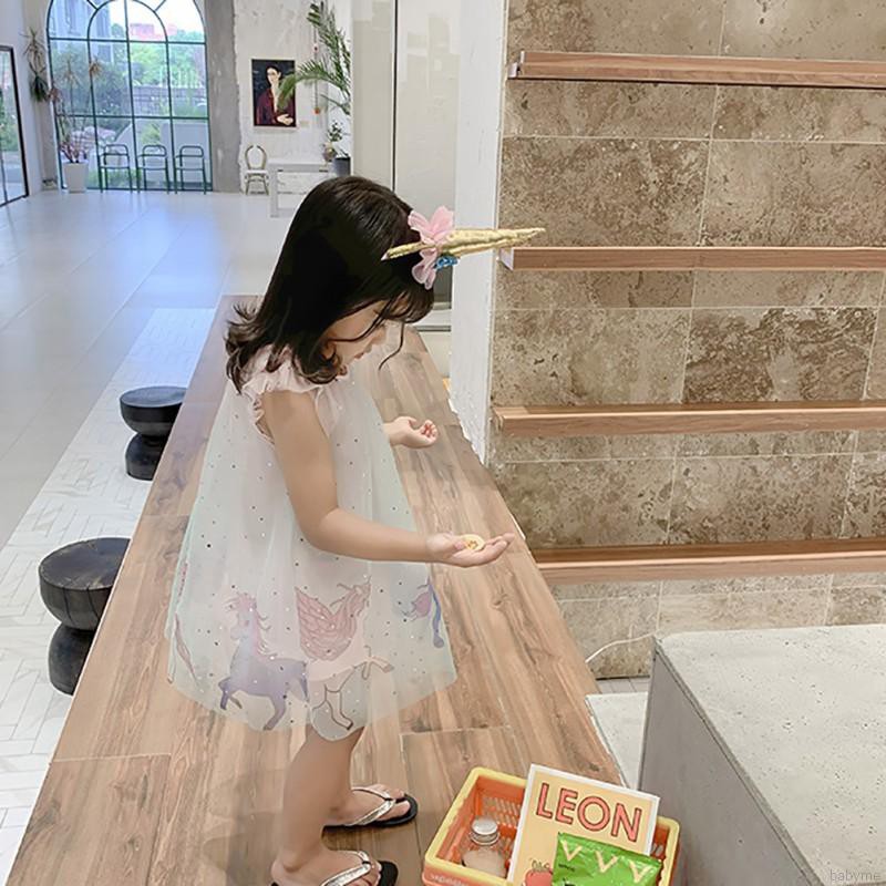 Đầm công chúa sát nách + cài tóc dễ thương cho bé gái