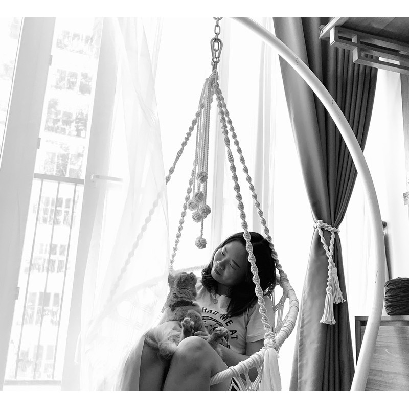 Xích đu macrame 80cm không kèm đệm và khung treo