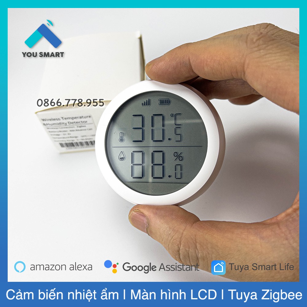 Cảm biến nhiệt độ và độ ẩm Zigbee Tuya Smart Life màn hình LCD