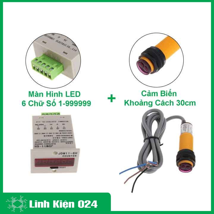 Màn hình led 6 chữ số 1-999999 tặng kèm cảm biến khoảng cách 30cm