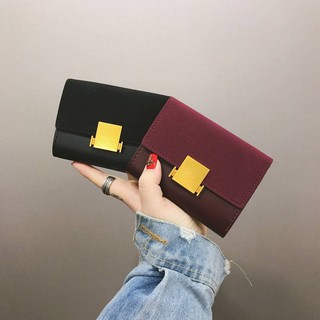 Ví nữ sinh viên Xiaofeng phiên bản mới của Hàn Quốc của ngắn dễ thương mini mate zero purse mới gấp ba gói thẻ gấp