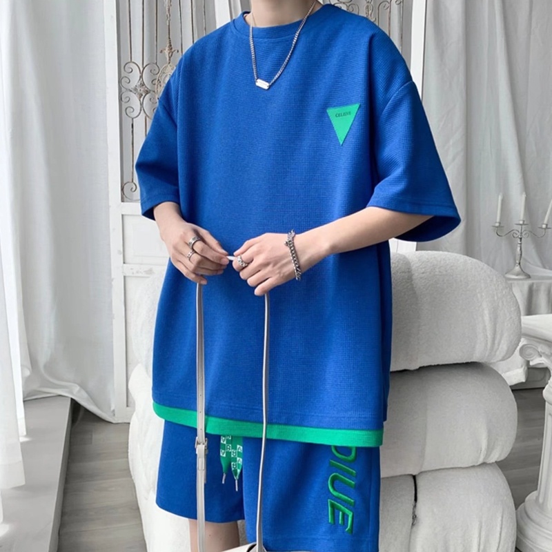 Set Đồ Thể Thao 2 Món Gồm Áo Thun Tay Ngắn Cổ Tròn Tay Ngắn Có 3 Màu Thời Trang Phong Cách Hàn Quốc Cho Nam