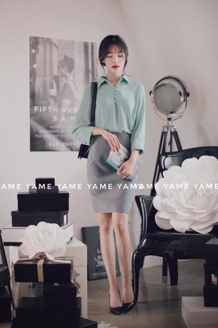 Chân Váy Bút Chì Dáng Dài Sẻ Sau Công Sở nhiều màu
