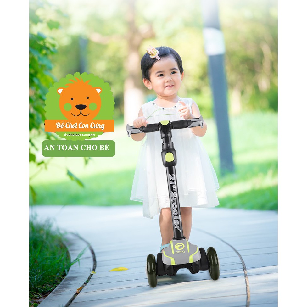 Xe trượt scooter hiệu scooter 21st giảm xóc, bánh xe có đèn phát sáng cao cấp