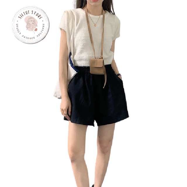 Quần short nữ silive quần đùi nữ cạp chun phong cách trẻ trung