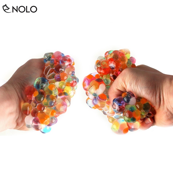 Combo 2 Đồ Chơi Bóng Lưới Bóp Bóp Mesh Quishy Ball Giải Tỏa Căng Thẳng Stress Đường Kính 6cm Chất Liệu Nhựa Dẻo