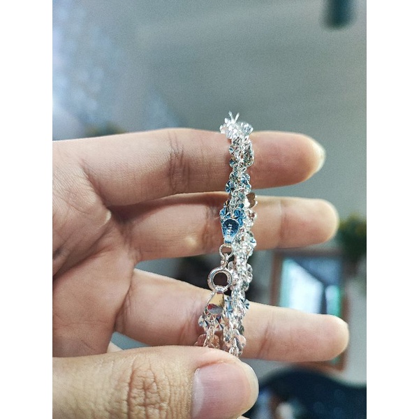 Dây chuyền Xoắn lá Bạc Ý mạ Bạch Kim Vàng Trắng nam nữ