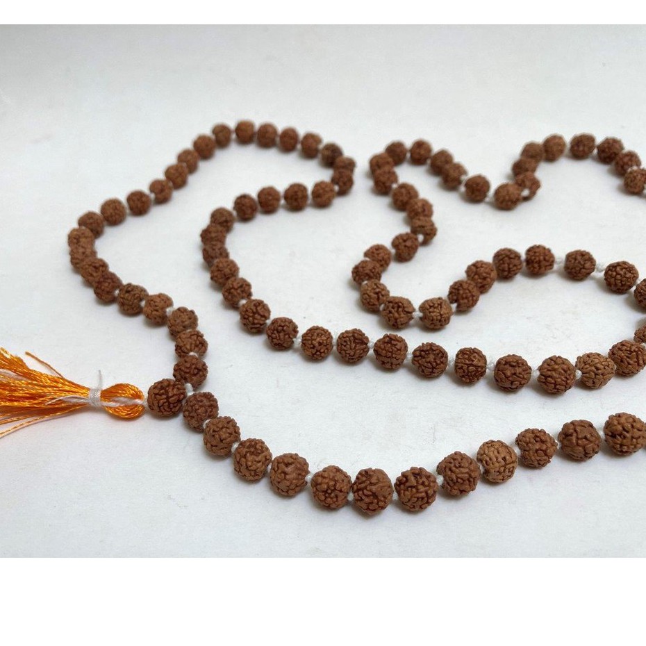 Chuỗi 108 hạt bồ đề Kim Cang tự nhiên Nepal 8mm truyền thông - Nepali Traditional Handmade Rudraksha Mala 8mm