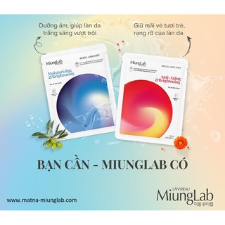Mặt Nạ Sinh Học Miung Lab ll Trắng Hồng Rạng Rỡ,Căng Mịn [1 Hộp 7 Miếng]