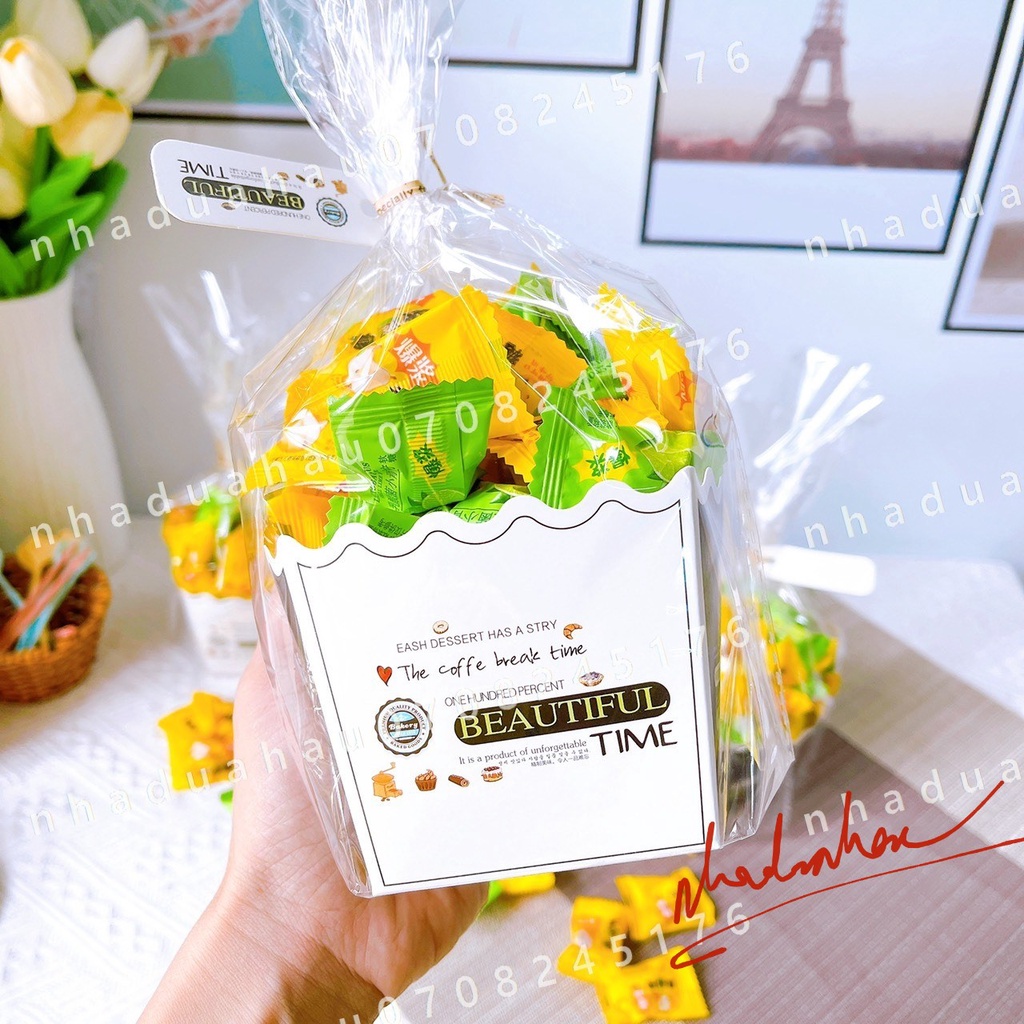 HOT - Túi kẹo dẻo có nhân siro chảy vị quả lê/ vị yogurt lime Hongkong túi 300gam
