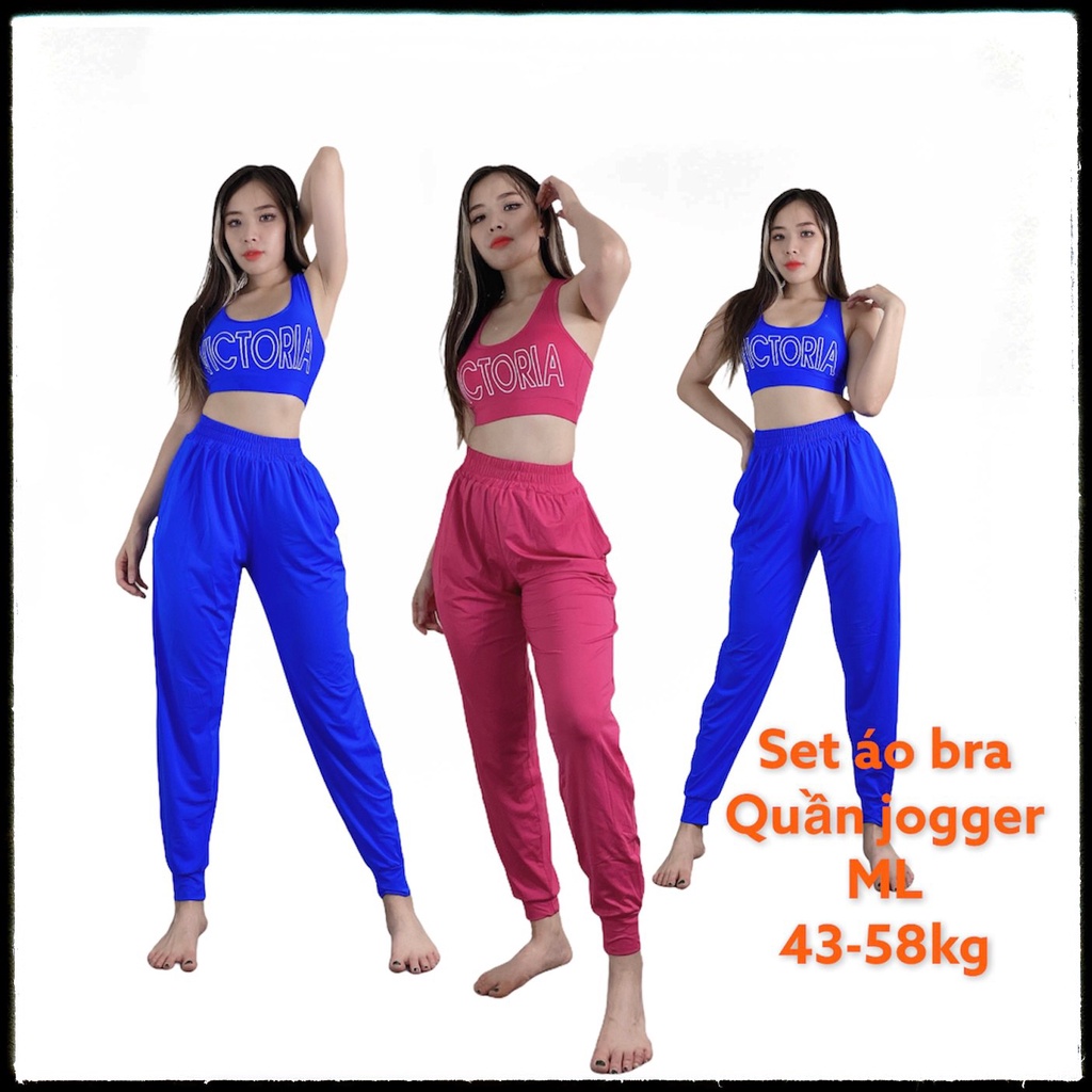 Đồ Tập Yoga Bộ Đồ Tập  Zumba, Quần Tập Jogger Áo Bra kèm mút SD02