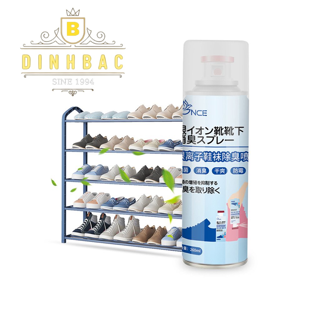 Xịt khử mùi giày dép, mũ bảo hiểm nanno bạc 150ml Đình Bắc Store