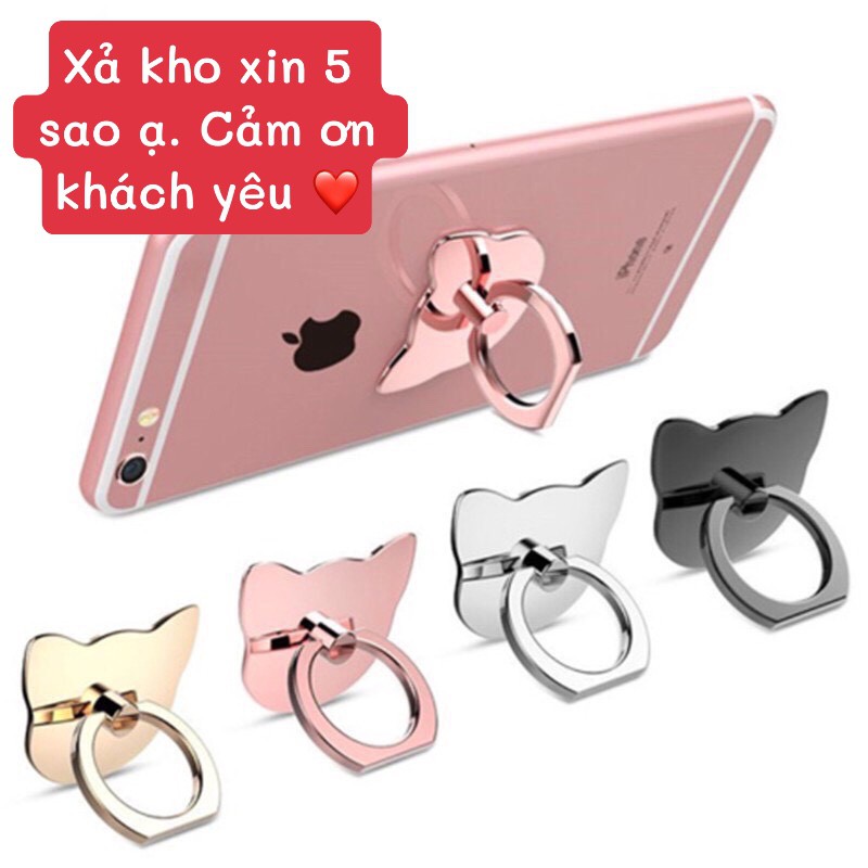 Xả Kho Nhẫn Dán Điện Thoại Hỗ Trợ Móc Ngón Tay Cầm Chắc Chắn 180 Độ