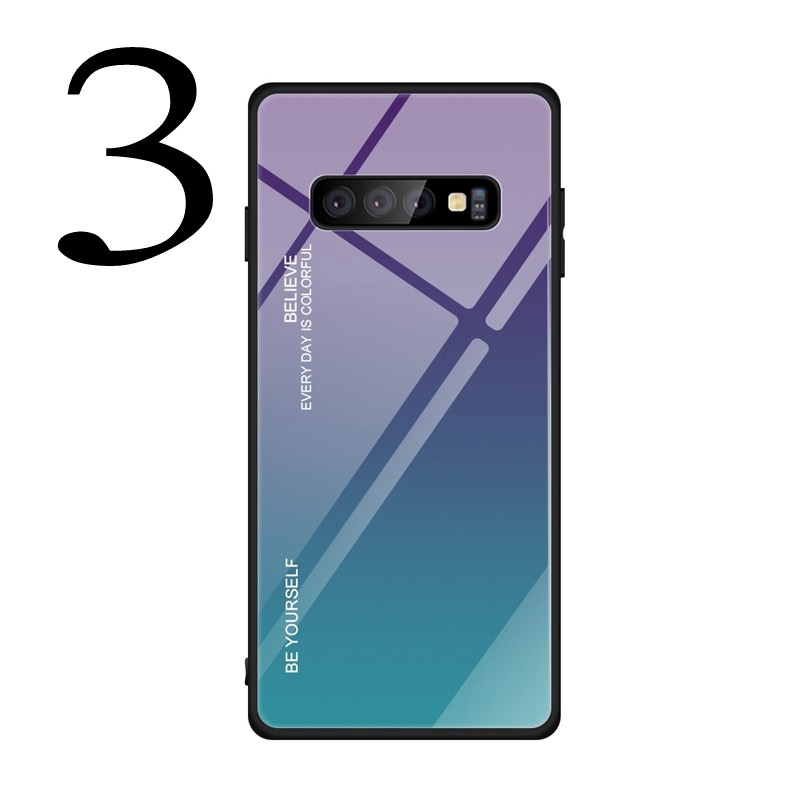 Ốp điện thoại kính cường lực màu gradient cổ điển chống sốc cho Samsung Galaxy S10 S9 S8 Plus S10E